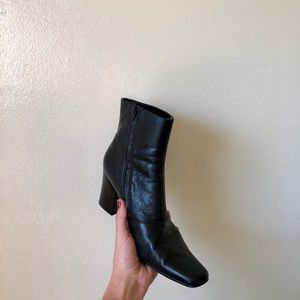 Vintage Square Toe Heeled Boots